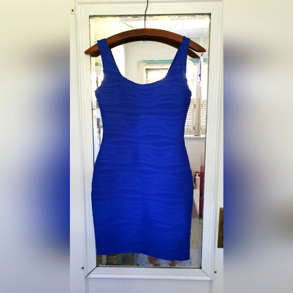 JUMP GIRL SLEEVELESS DRESS RICH BLUE TEXTURE